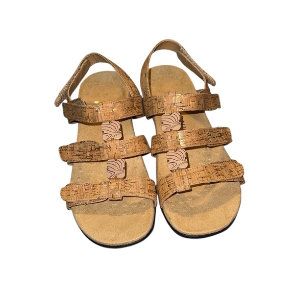 Vionic Women's Amber Backstrap Sandals w/Arch Support Gold Cork US 11 - Picture 1 of 8